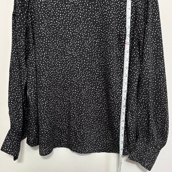Lane Bryant Black and White Cold Shoulder Dot Top Size 18 - Picture 4 of 11